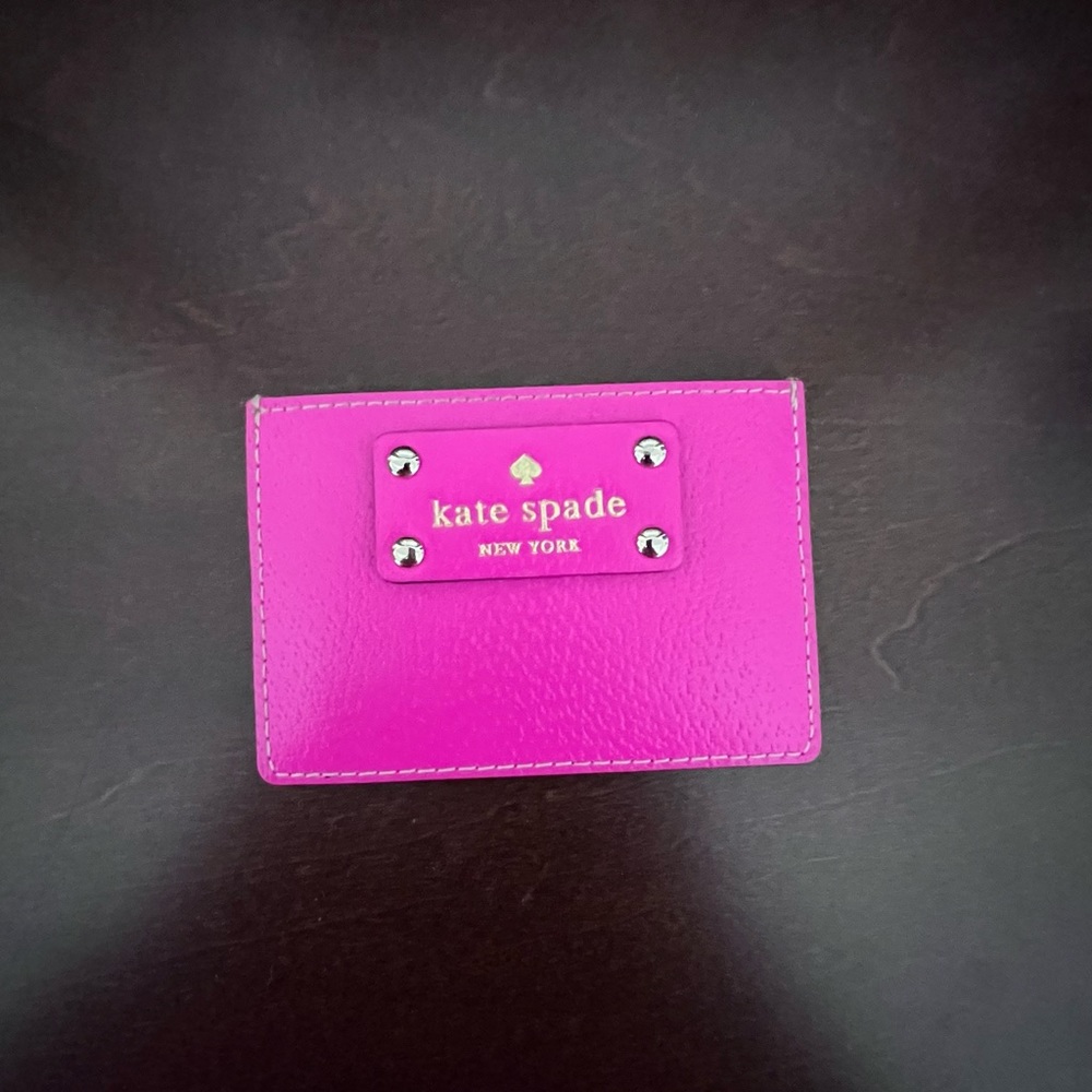 Hot pink Kate spade card holder never used!